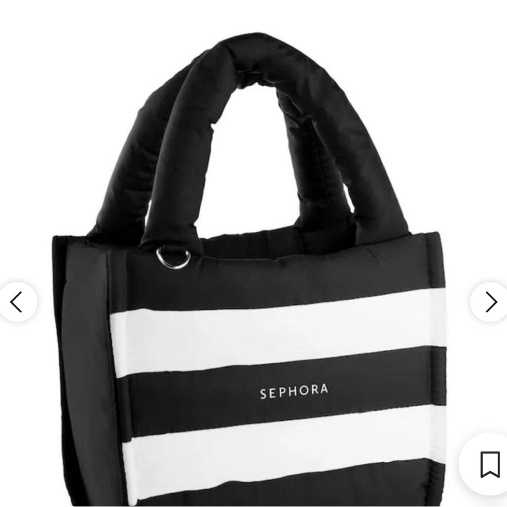 Sephora Black and White Striped puff Cosmetic Bag - Picture 3 of 3